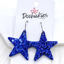 Load image into Gallery viewer, 1.5&quot; Chunky USA Glitter Stars -Patriotic Earrings
