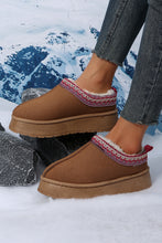 Load image into Gallery viewer, Chestnut Suede Contrast Print Plush Lined Snow Boots
