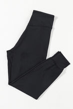 Load image into Gallery viewer, DEAR LOVE- Black Exposed Seam High Waist Pocketed Joggers

