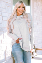 Load image into Gallery viewer, LILLY- Gray Cowl Neck Shift Tunic Top
