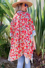 Load image into Gallery viewer, Picnic in the Park Red Floral Kimono- AMOLI
