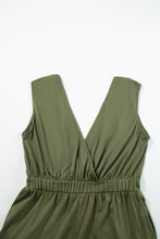 Load image into Gallery viewer, Jungle Green Deep V Pleated Crisscross Wide Leg Backless Jumpsuit
