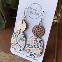 Load image into Gallery viewer, THE NORA EARRINGS- Rose Gold &amp; Leopard Multi Rounded Square Earrings - JEWELRY BY JEN
