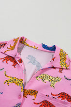 Load image into Gallery viewer, DEAR LOVER- Pink Cheetah Print Shirt and Pants Pajama Set
