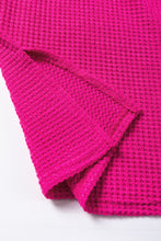 Load image into Gallery viewer, Rose Red Textured Center Seam Long Sleeve Split Top
