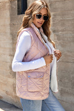 Load image into Gallery viewer, Pink Fleece Lined Quilted Vest Coats
