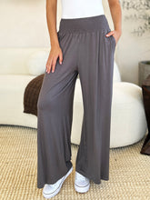 Load image into Gallery viewer, Full Size Smocked Wide Waistband Wide Leg Pants- Double Take
