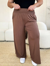 Load image into Gallery viewer, Full Size Smocked Wide Waistband Wide Leg Pants- Double Take
