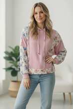 Load image into Gallery viewer, Sweet Spring Blossoms Color Block Hoodie
