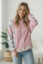 Load image into Gallery viewer, Sweet Spring Blossoms Color Block Hoodie
