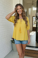 Load image into Gallery viewer, The Bee's Knees Yellow Peplum
