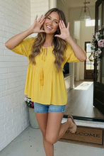 Load image into Gallery viewer, The Bee's Knees Yellow Peplum
