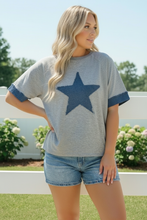 Load image into Gallery viewer, Reach For The Stars Denim Patch Sweatshirt Top
