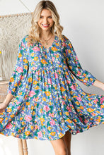 Load image into Gallery viewer, Boho Vibes Cotton Floral Button Down 3/4 Sleeve Tiered Dress
