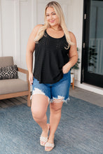Load image into Gallery viewer, AVE SHOPS- Eye on the Prize Eyelet Tank in Black
