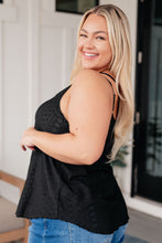 Load image into Gallery viewer, AVE SHOPS- Eye on the Prize Eyelet Tank in Black
