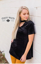 Load image into Gallery viewer, Crazy Train Velvet Top (Reg &amp; XL)
