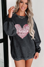 Load image into Gallery viewer, Valentines *She Sparkles* : Heart Sequin Sweatshirt
