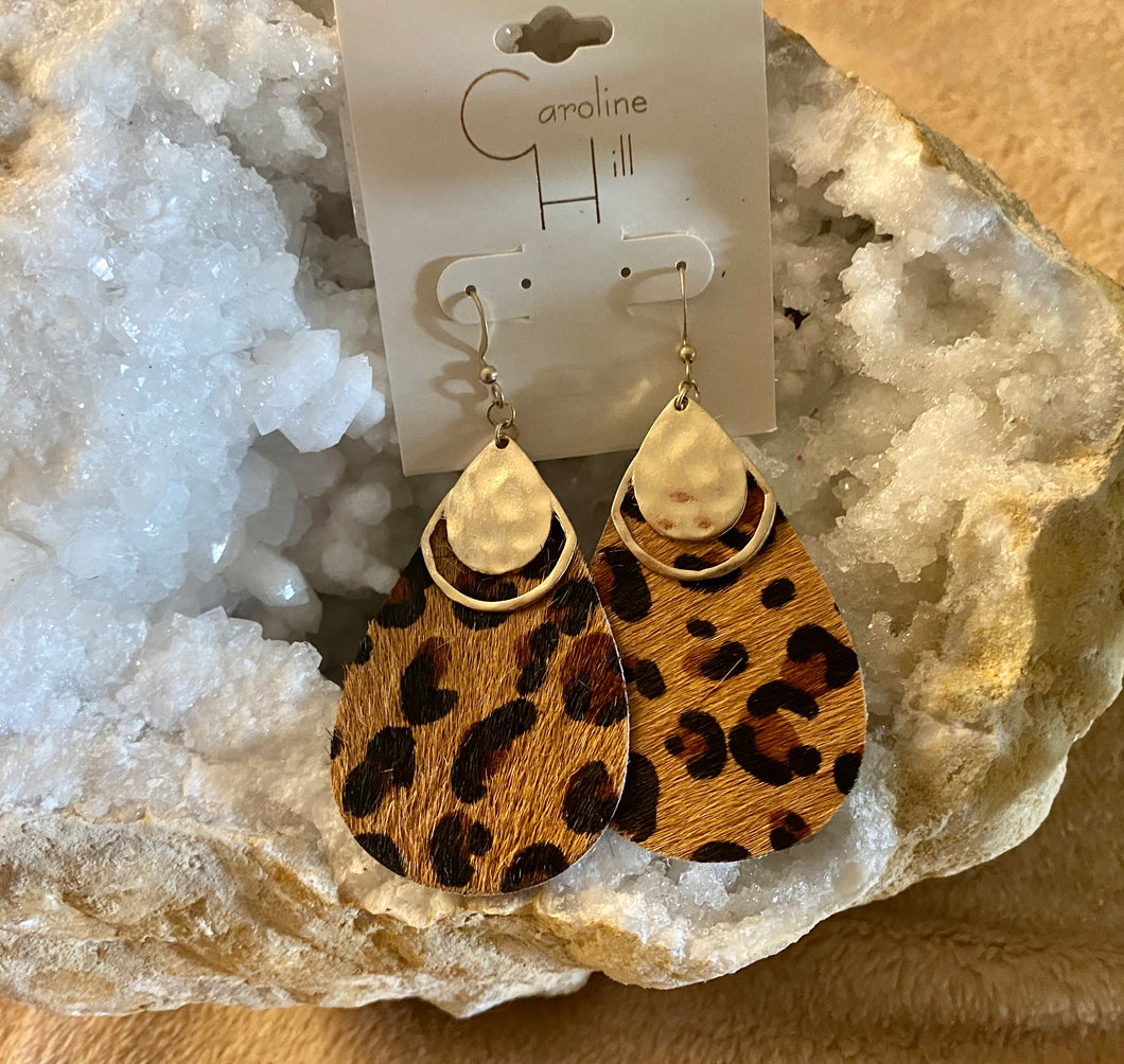 Breckenridge Leopard Tear Drop Earrings