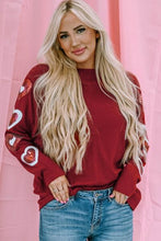 Load image into Gallery viewer, Valentines *Heart on my Sleeve* : Sequin Long Sleeve T-Shirt
