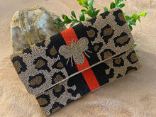 Load image into Gallery viewer, Bee-utiful Leopard Beaded Crossbody
