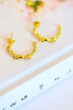 Load image into Gallery viewer, Waterproof, No Tarnish, Santana Studded Hoop Earrings
