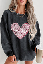 Load image into Gallery viewer, Valentines *She Sparkles* : Heart Sequin Sweatshirt
