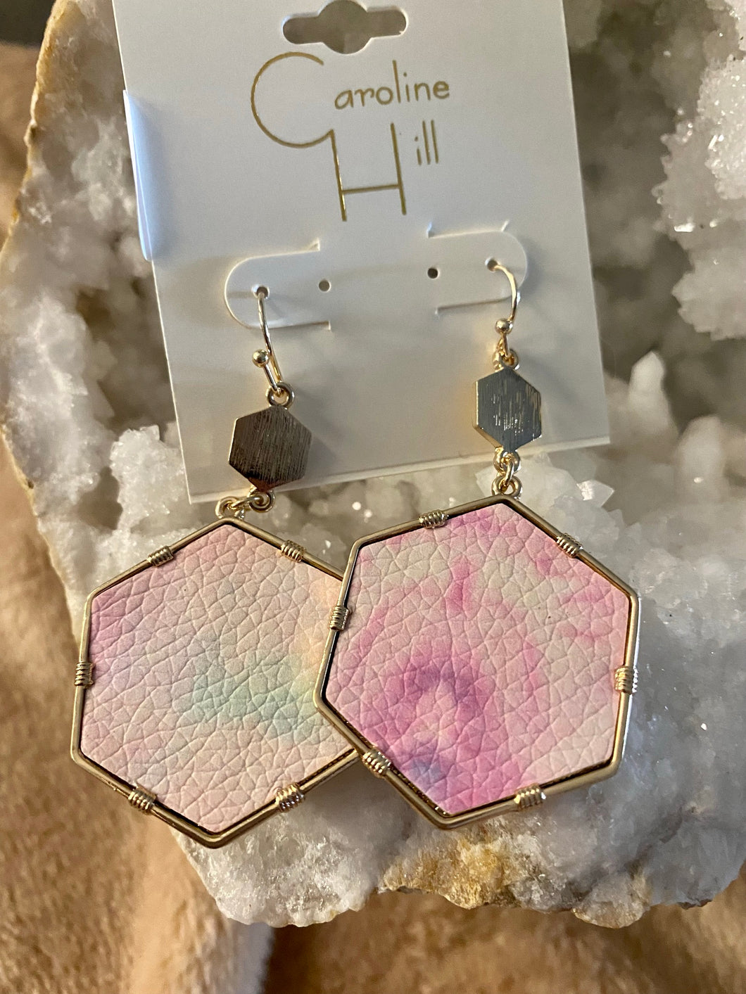 Pink Hue Watercolor Earrings