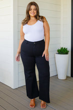 Load image into Gallery viewer, August High Rise Wide Leg Crop Jeans in Black by Annie Wear
