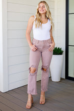 Load image into Gallery viewer, SP24-Risen -Babs High Rise Distressed Straight Jeans in Mauve
