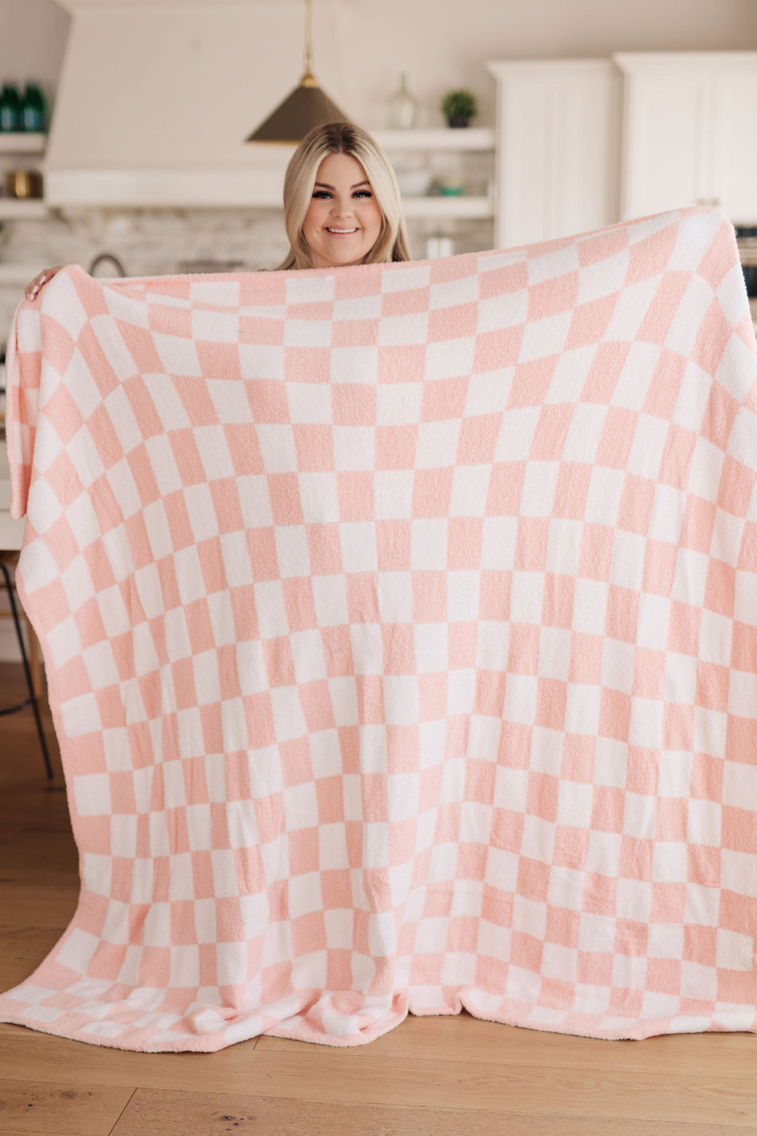 CUDDLE CULTURE- Penny Blanket Single Cuddle Size in Pink Check