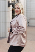 Load image into Gallery viewer, SP24- EE:SOME- Champagne and Roses Satin Blazer (Reg &amp; Curvy)
