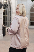 Load image into Gallery viewer, SP24- EE:SOME- Champagne and Roses Satin Blazer (Reg &amp; Curvy)
