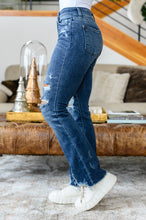Load image into Gallery viewer, JB Christine High Contrast Slim Bootcut Destroyed Jeans
