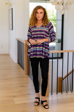 Load image into Gallery viewer, Circle Back Striped V-Neck Top (Reg &amp; Curvy)

