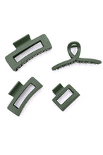 Load image into Gallery viewer, AVE SHOPS- Claw Clip Set of 4 in Forest Green
