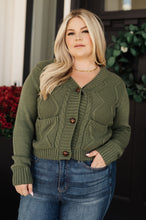 Load image into Gallery viewer, BFD-Climbing Vine Cable Knit Cardigan in Green (Reg &amp; Curvy)
