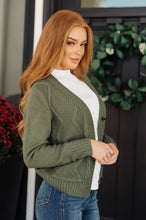 Load image into Gallery viewer, BFD-Climbing Vine Cable Knit Cardigan in Green (Reg &amp; Curvy)
