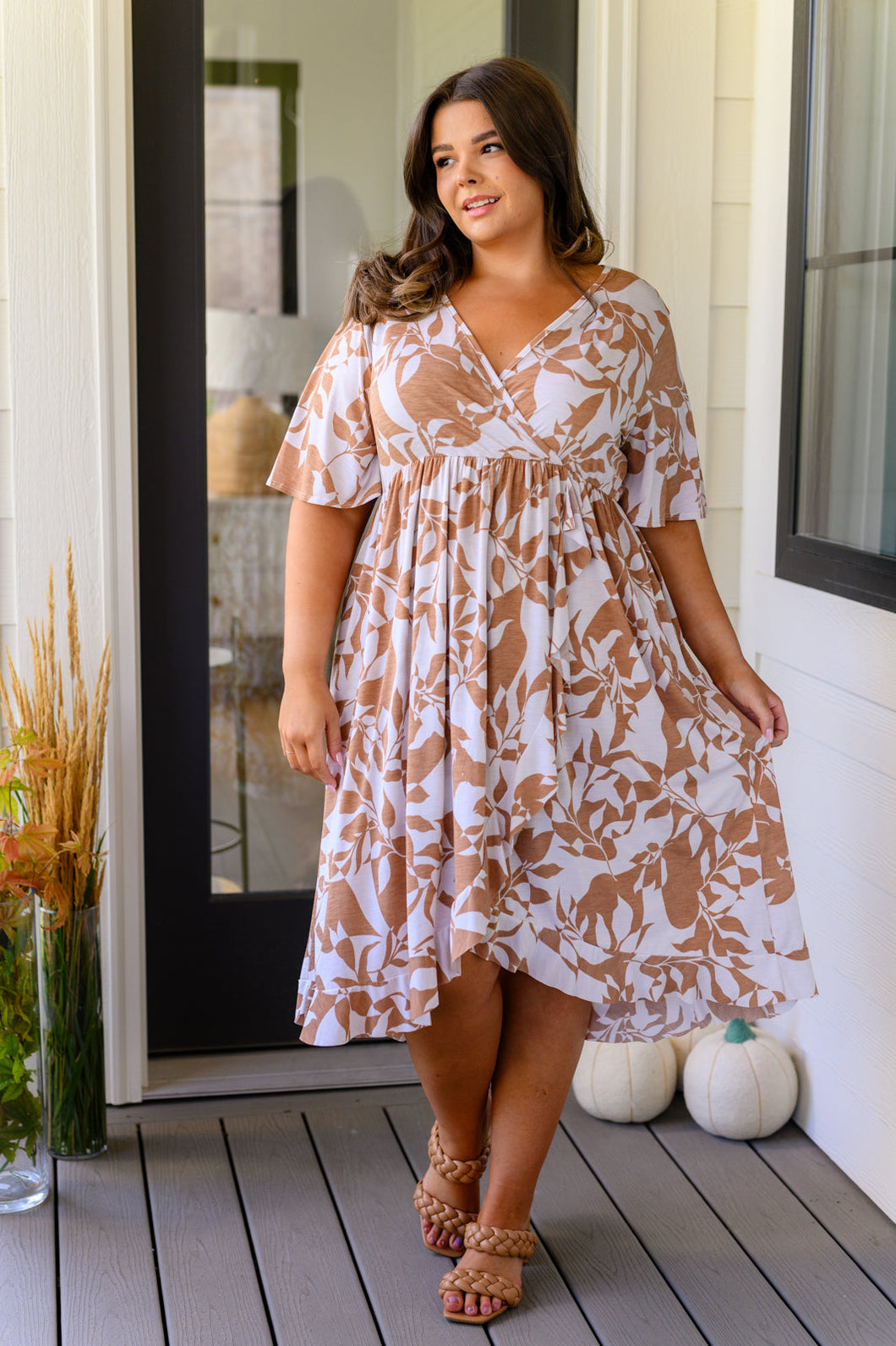 SP24- Conversation Starter Floral Faux Wrap Dress (Reg & Curvy)