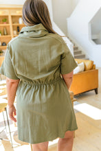 Load image into Gallery viewer, Darla Button Up Collared Dress in Olive
