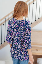 Load image into Gallery viewer, SP24- DEAR SCARLETT- Dearest Dreamer Peplum Top in Navy Floral
