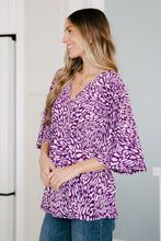 Load image into Gallery viewer, DEAR SCARLETT- Dearest Dreamer Peplum Top in Painted Purple
