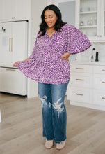 Load image into Gallery viewer, DEAR SCARLETT- Dearest Dreamer Peplum Top in Painted Purple
