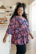Load image into Gallery viewer, SP24- DEAR SCARLETT- Dearest Dreamer Peplum Top in Pink Paisley
