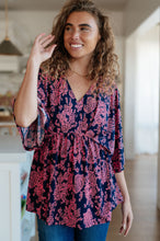 Load image into Gallery viewer, SP24- DEAR SCARLETT- Dearest Dreamer Peplum Top in Pink Paisley
