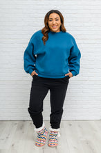Load image into Gallery viewer, Drop Shoulder Sweatshirt In Teal

