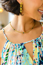 Load image into Gallery viewer, AVE SHOPS- WATERPROOF, NO TARNISH- Drops of Turquoise Gold Necklace
