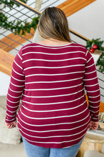 Load image into Gallery viewer, Erika Striped V-Neck Long Sleeve Top in Burgundy
