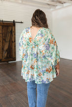 Load image into Gallery viewer, SP24- Fabled in Floral Draped Peplum Top in Ivory
