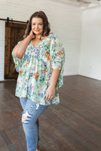 Load image into Gallery viewer, SP24- Fabled in Floral Draped Peplum Top in Ivory
